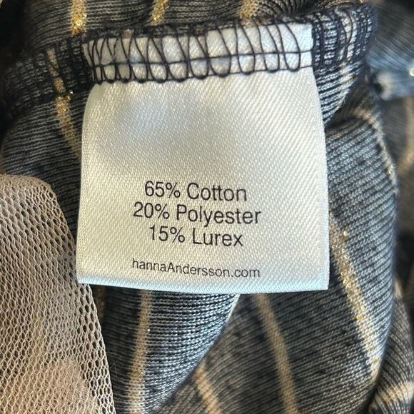 Sz8 Hanna Andersson Striped Lurex Velour Dress - Picture 7 of 7